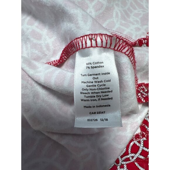 Talbots Hello Saturday Red Rope Print Half-Zip Long Sleeve Pullover Top Size 1X - Picture 6 of 8